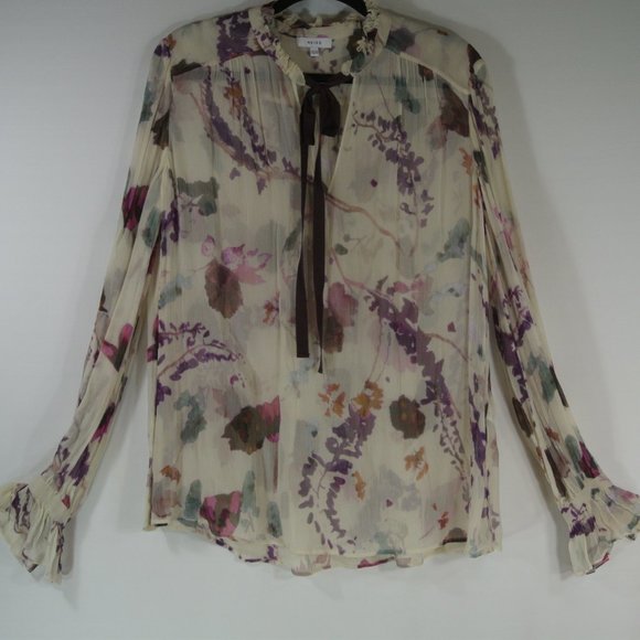 NEW REISS Rosa Romantic Floral Printed Blouse Size US 8 #337 - Picture 3 of 10